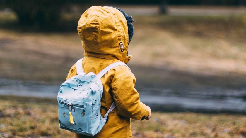 çocuk, okul, çanta, yürüyüş